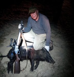 Hog shot using Digital Crosshairs 1000 night vision