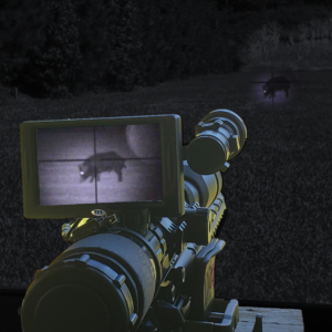 Night vision hog in crosshairs